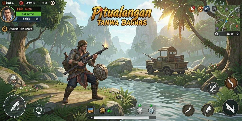 Screenshot menunjukkan gameplay menarik 11BOLA dalam dunia terbuka.
