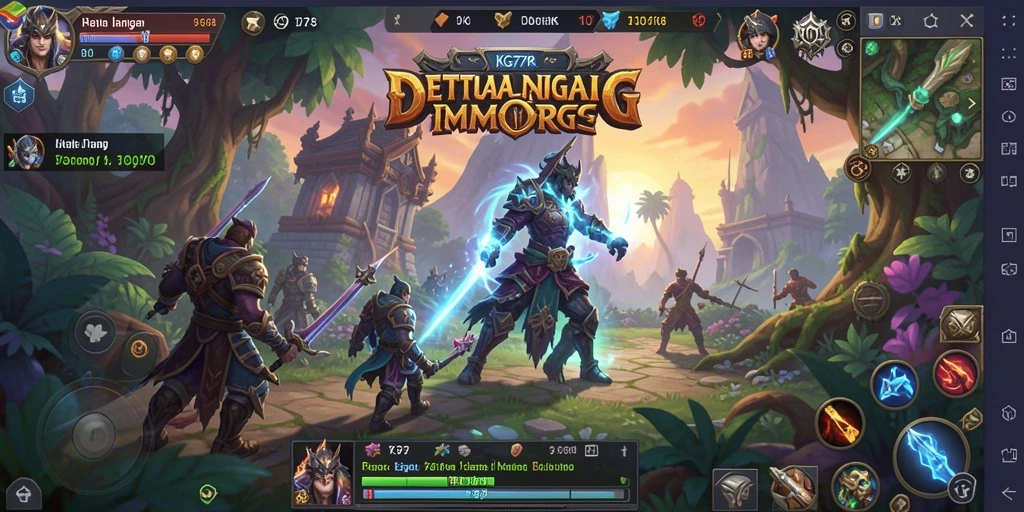 Gameplay epik dalam KG778 saat menjelajahi dunia MMORPG.