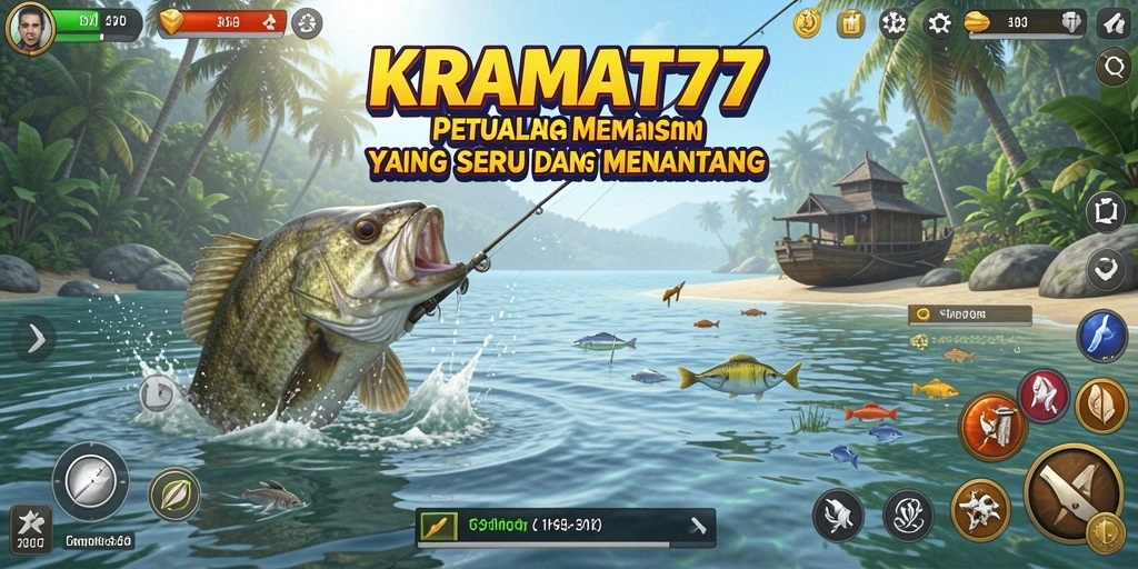 Screenshot KRAMAT77 menunjukkan momen seru dalam memancing.