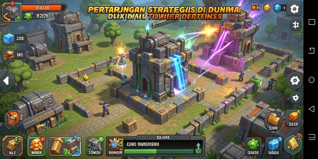 Tampilan gameplay seru dan menegangkan di OLX128 Tower Defense.