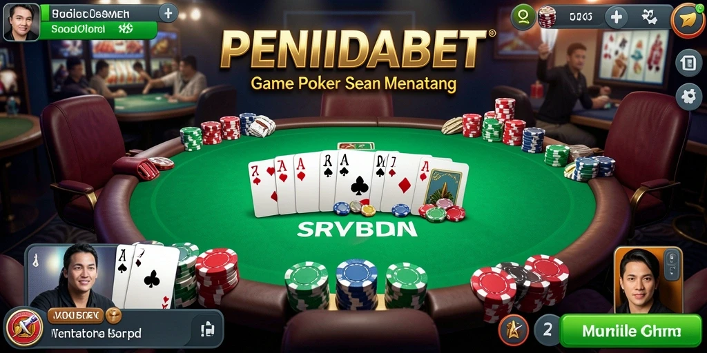 Screenshot PENIDABET menampilkan gameplay poker yang seru dan mendebarkan.