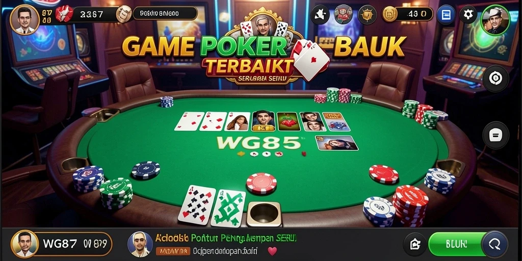 Screenshot gameplay WG87 yang menampilkan aksi poker yang mendebarkan.