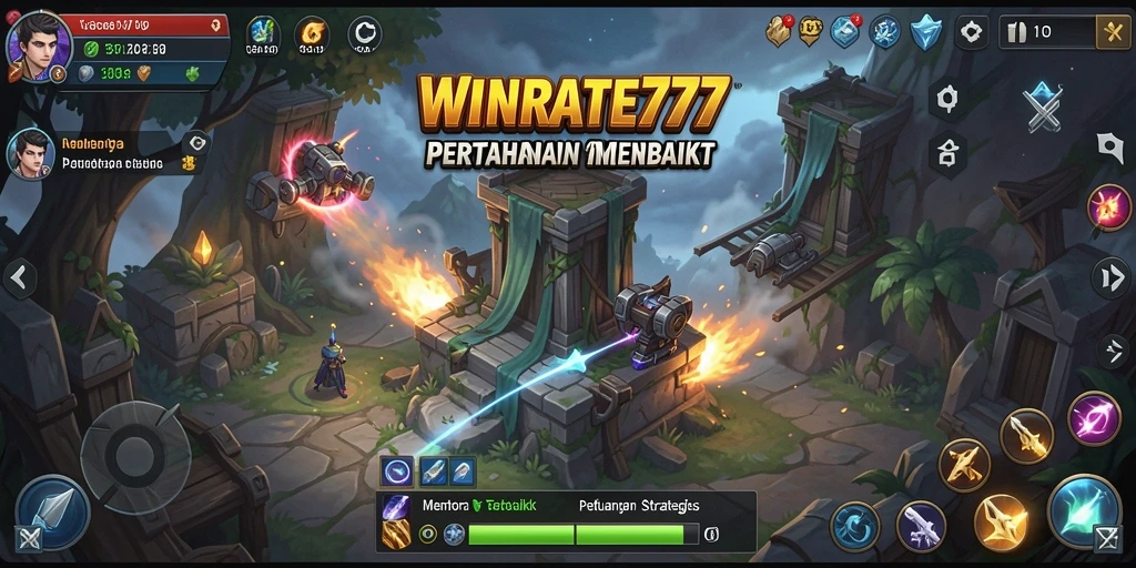 Menara pertahanan siap menghadapi gelombang musuh dalam WINRATE777.