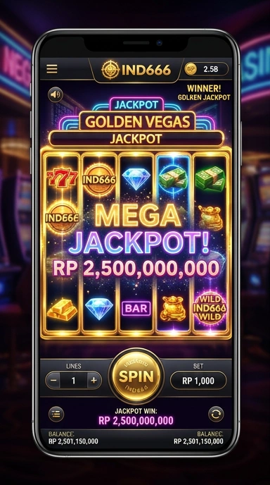 Tampilan utama aplikasi ind666 dengan beragam pilihan.